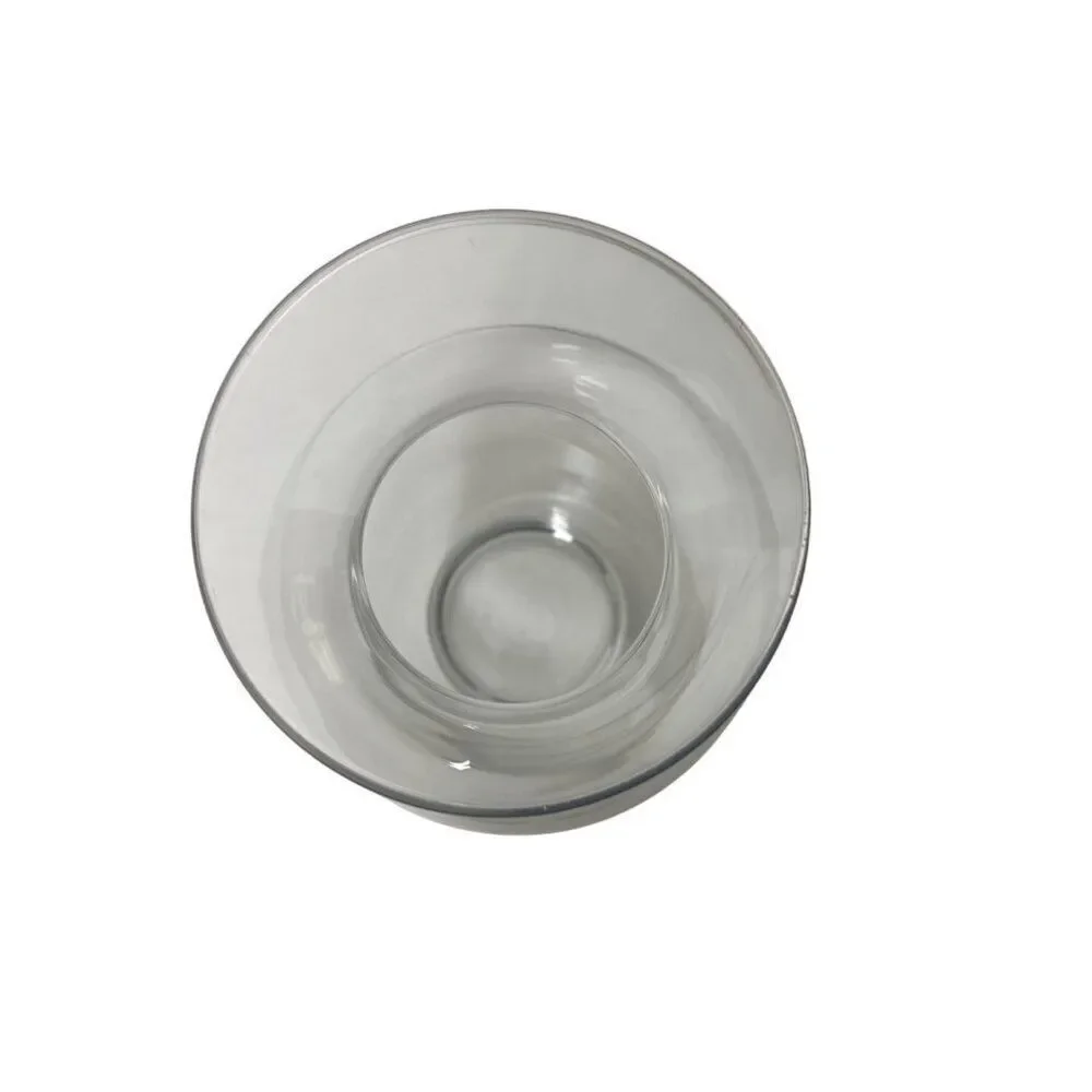 Clear Glass Flower Vase With Wide Flared Rim & Sturdy Base